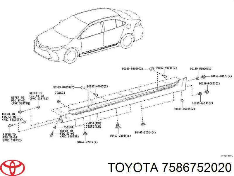  Toyota 7586752020 ціна, від 1.01 USD