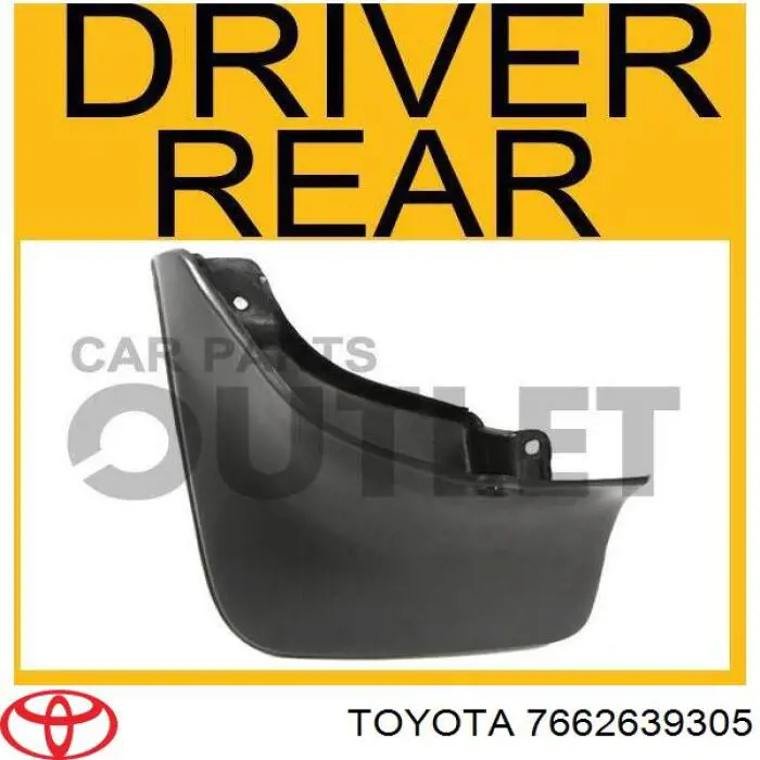 Бризковики задній, лівий Toyota 7662639305 ціна, від 25.33 USD