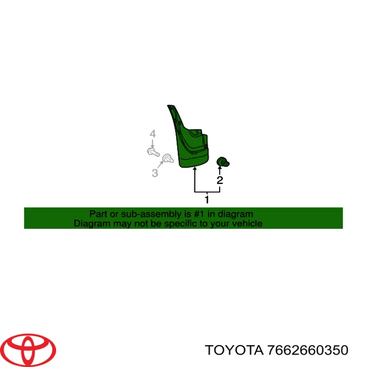 7662660350 Toyota Бризковики задній, лівий