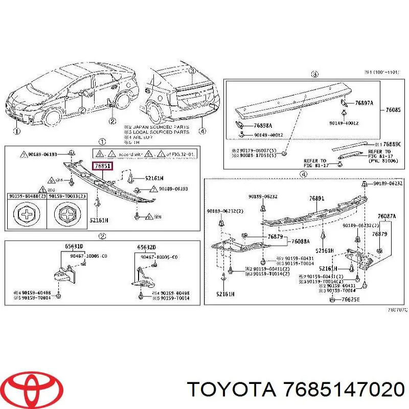 Спойлер переднього бампера Toyota Prius (ZVW30) (Тойота Пріус)