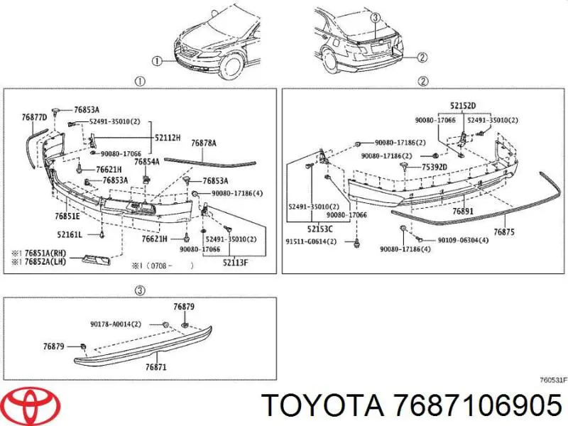 Спойлер заднього бампера Toyota Camry (V40) (Тойота Камрі)