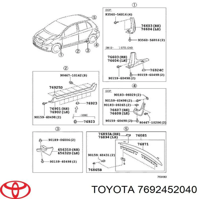 7692452040 Toyota 