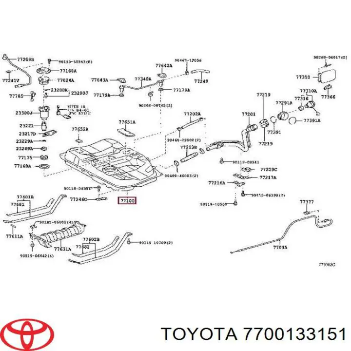 7700133151 Toyota бак паливний