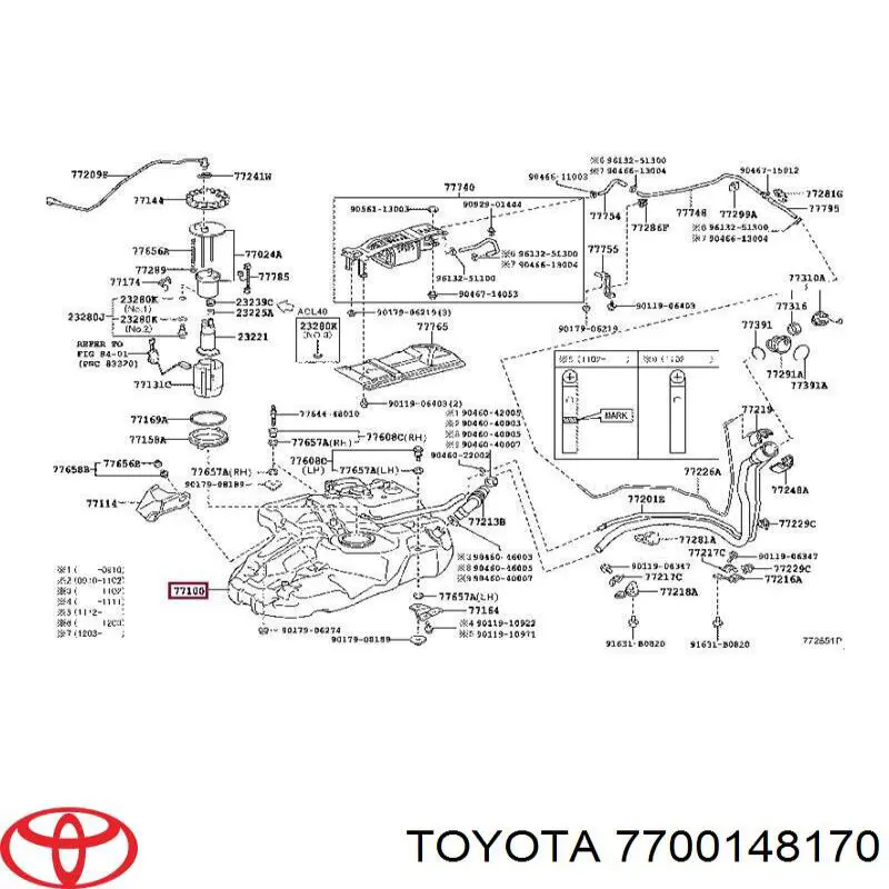 7700148170 Toyota Бак паливний