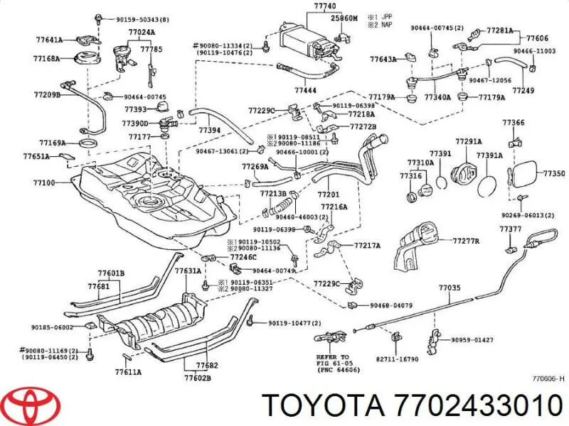 7702433010 Toyota Лівий кронштейн переднього бампера