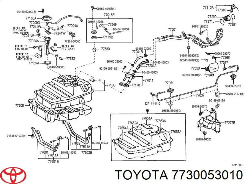 7730053010 Toyota кришка/пробка бензобака
