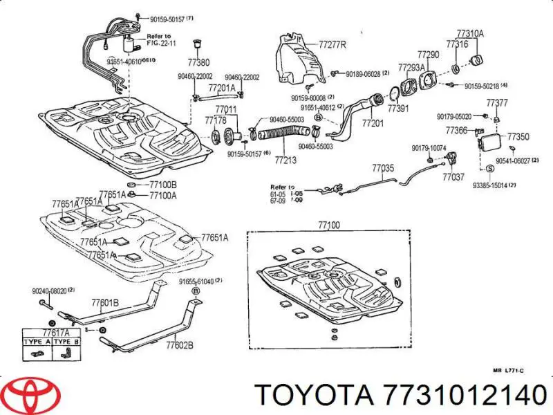 Купити 7731012140 Toyota Пробка бензобака
