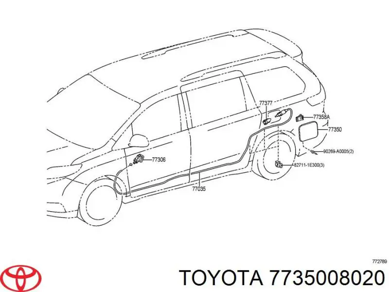 7735008020 Toyota Дверцята бензобака
