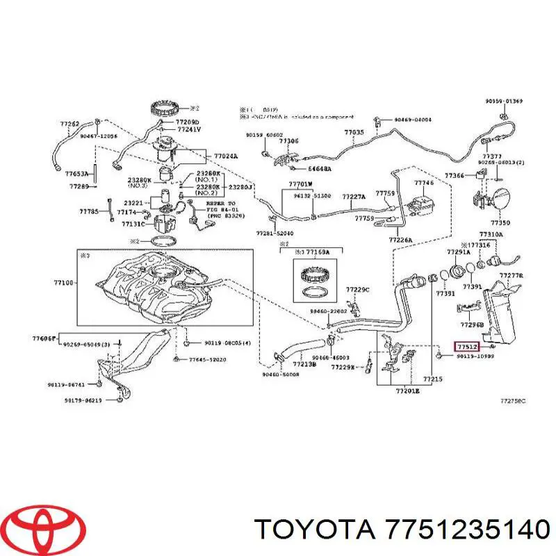  Toyota 7751235140 ціна, від 2.21 USD