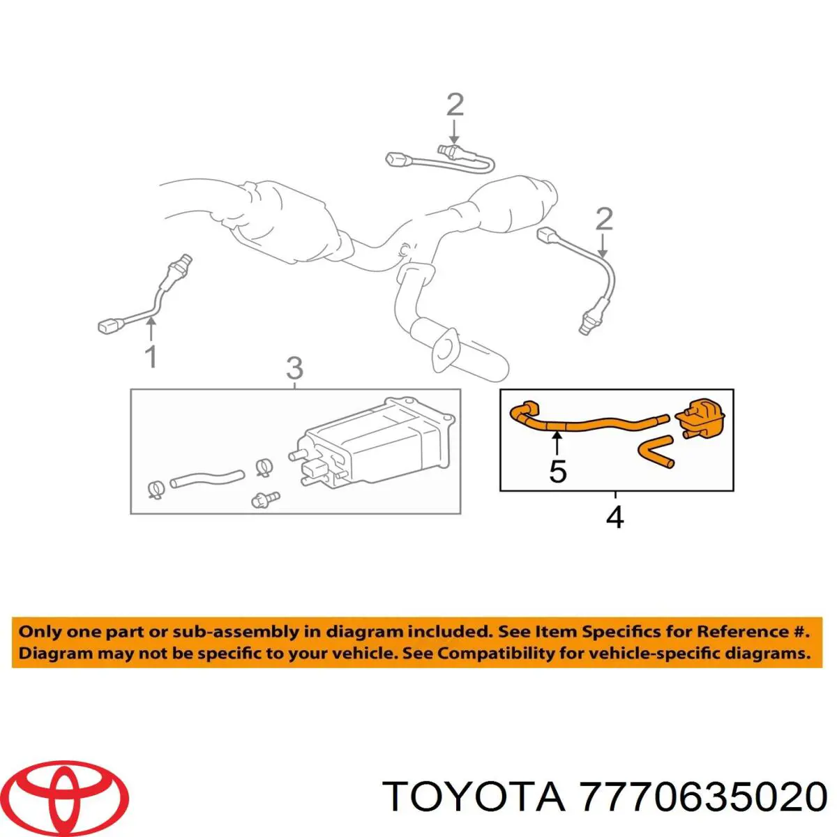 Абсорбер паливних парів Toyota 7770635020 ціна, від 61.63 USD