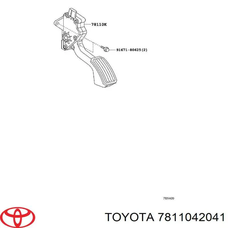 7811042041 Toyota Педаль газу (акселератора)