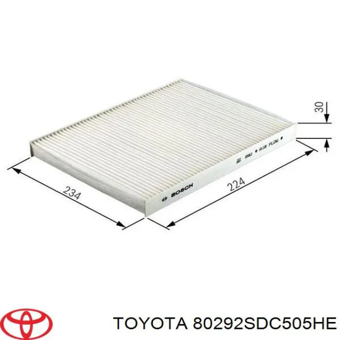 80292SDC505HE Toyota Внутрішньосалонний фільтр