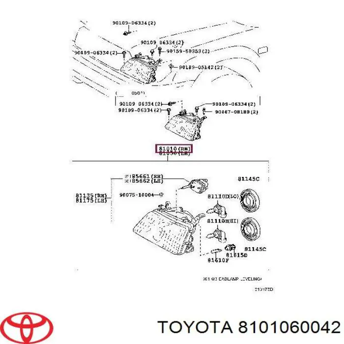 8101060040 Toyota фара права