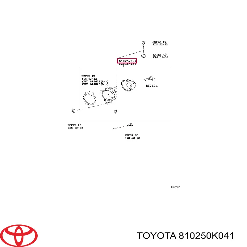 810250K041 Toyota Права протитуманні фари