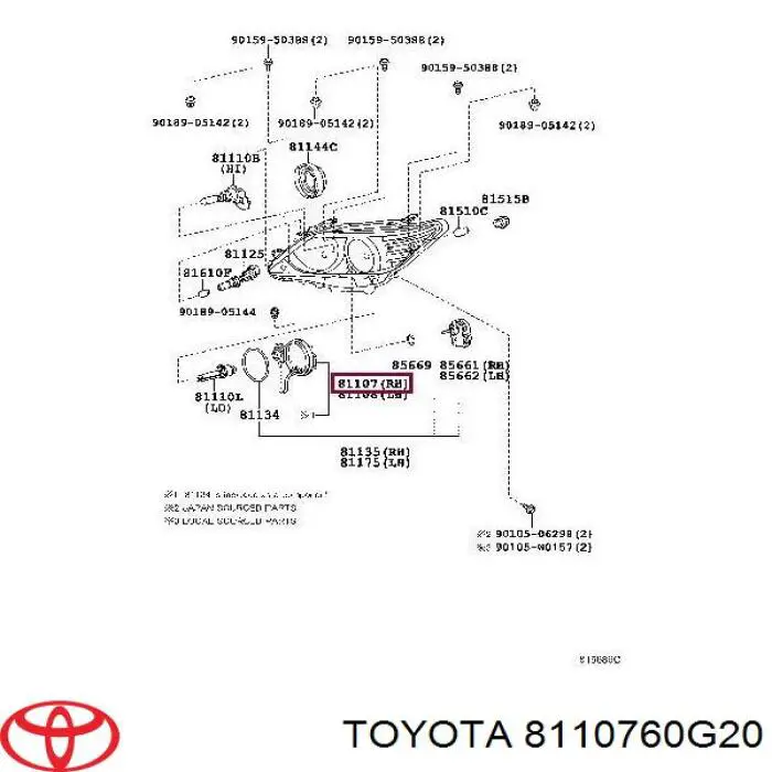 8110760G20 Toyota 