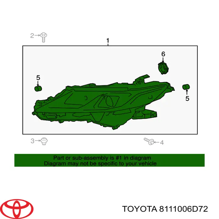 8111006D72 Toyota Фара правая