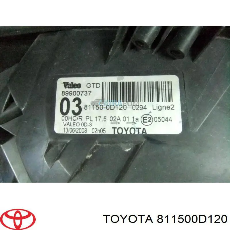 Фара ліва 811500D120 Toyota
