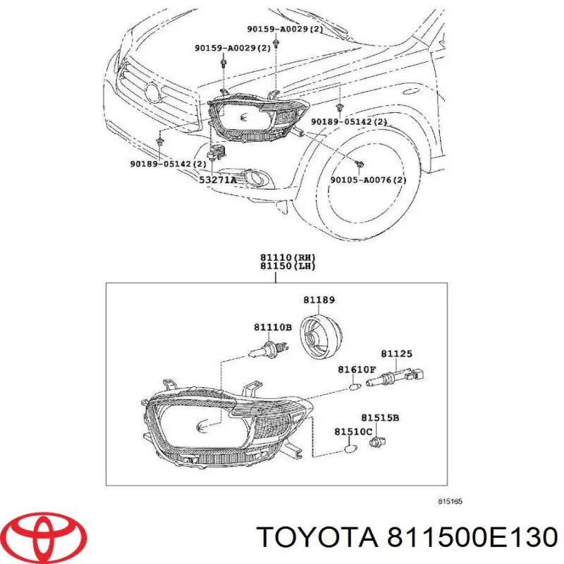 Фари Toyota 811500E130 ціна, від 55.37 USD