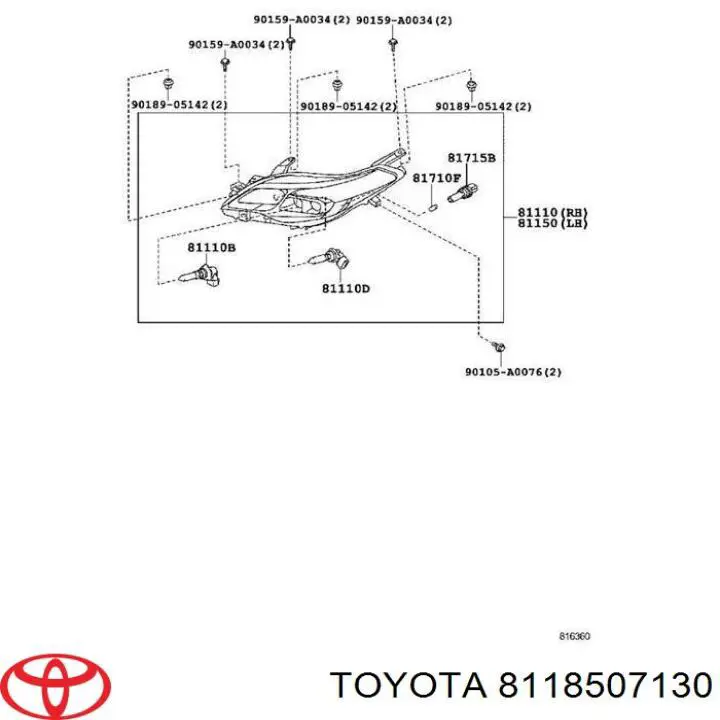  8118507130 Toyota