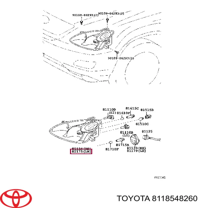 8118548260 Toyota Фара ліва передня