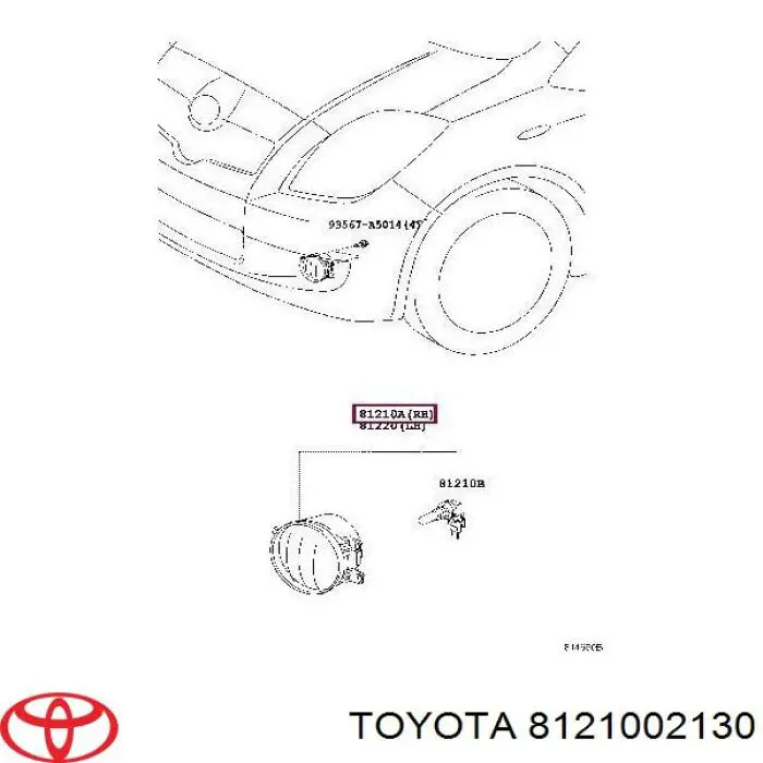 Фара протитуманна, права 8121002130 Toyota