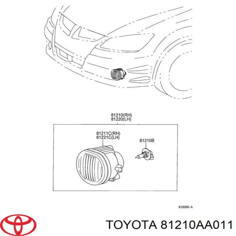 Фара протитуманна, права Toyota Camry (V30) (Тойота Камрі)