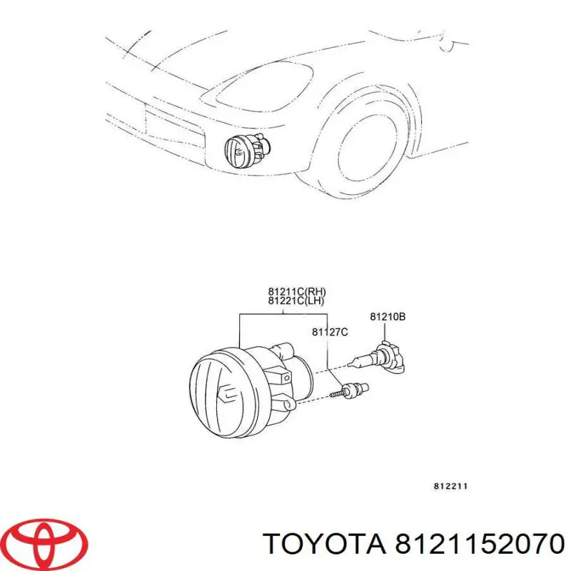 Протитуманка права Toyota 8121152070 ціна, від 36.67 USD