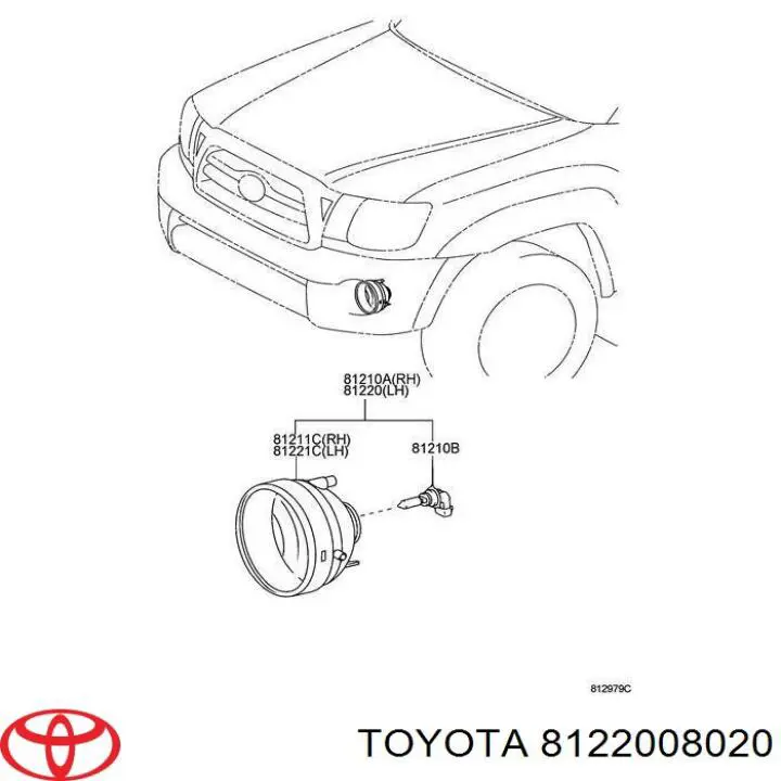 8122008020 Toyota Протитуманка ліва
