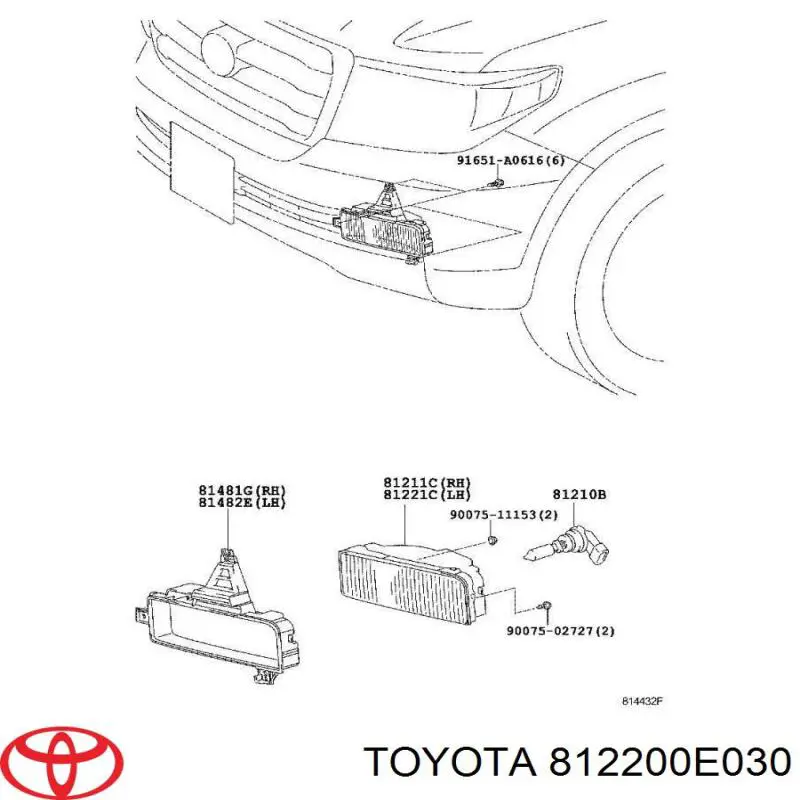 Ліва протитуманна фара Toyota 812200E030 ціна, від 57.34 USD