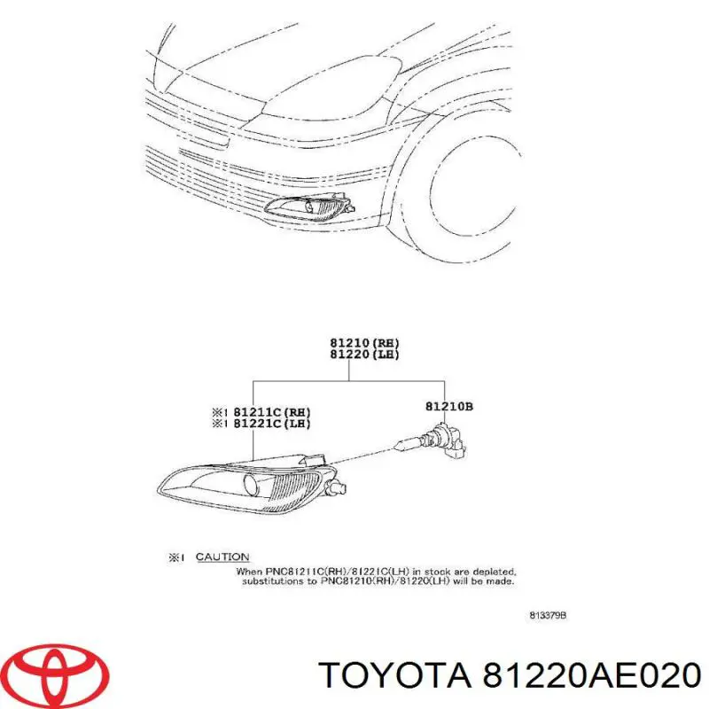 81220AE020 Toyota Протитуманка ліва