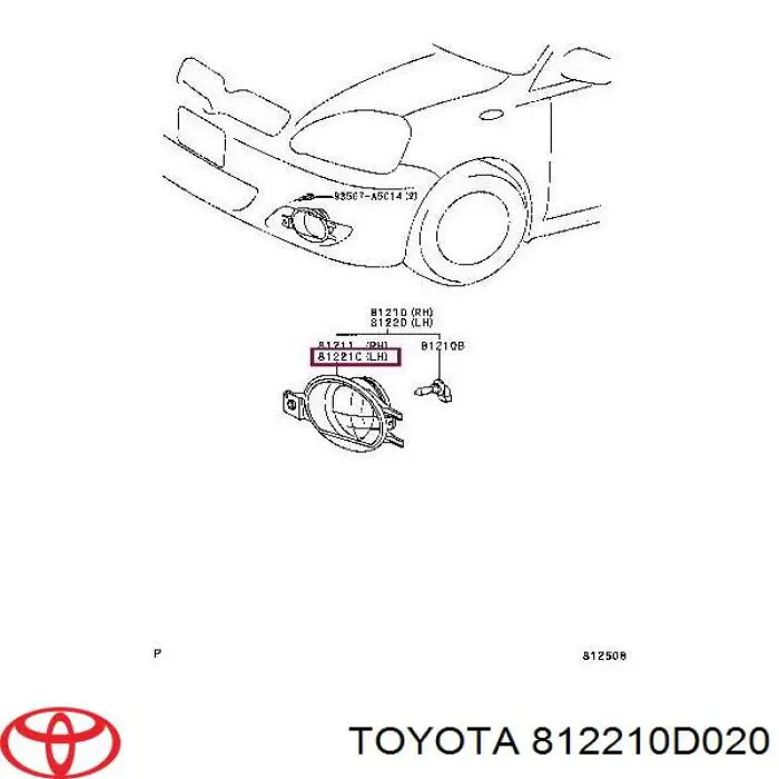 Туманка ліва Toyota 812200D020 ціна, від 44.36 USD