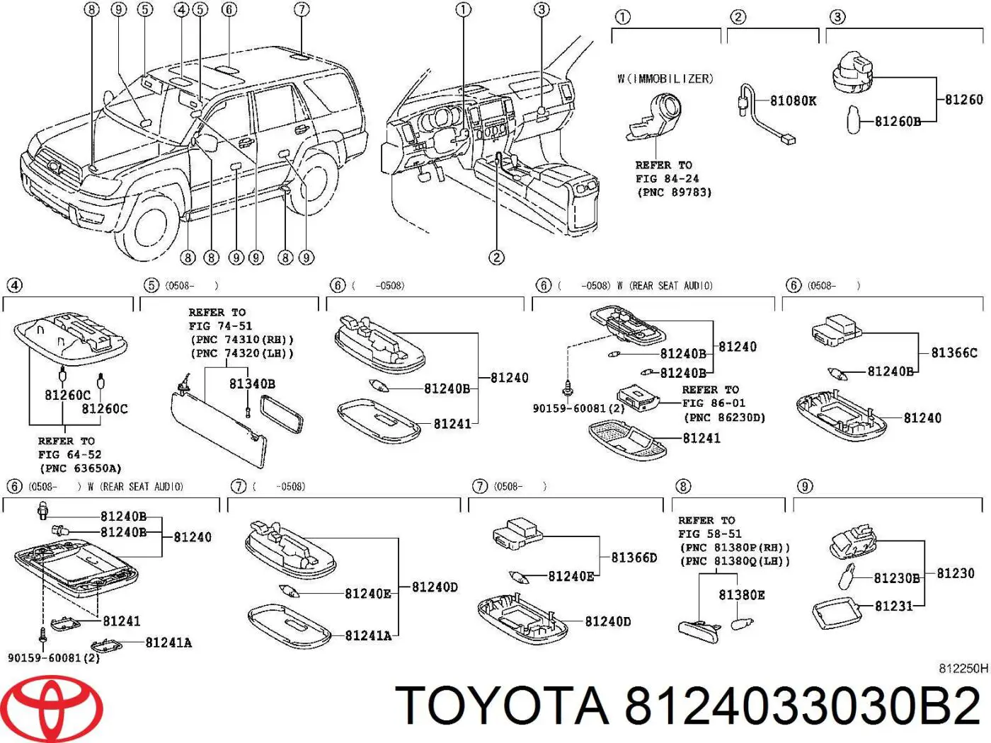 Купити 8124033030B2 Toyota Плафон освітлення кабіни