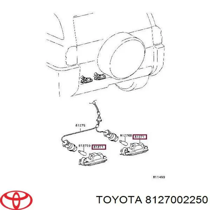 8127002250 Toyota Ліхтар освітлення номерного знака