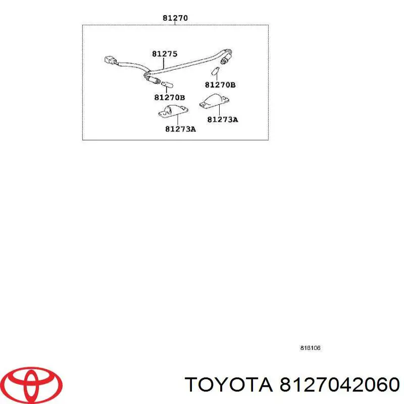 8127042060 Toyota Ліхтар освітлення номерного знака