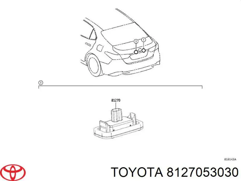 Ліхтар підсвічування заднього номерного знака Toyota Camry (V70) (Тойота Камрі)