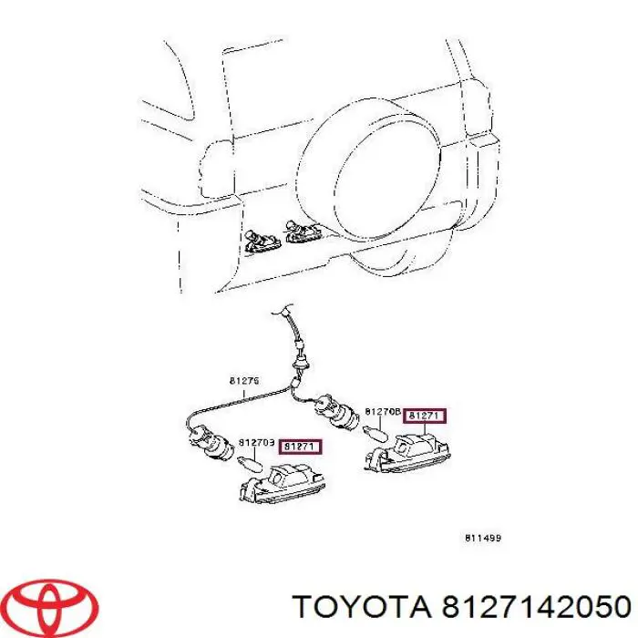 Купити 8127142050 Toyota Корпус ліхтаря підсвітки номерного знака