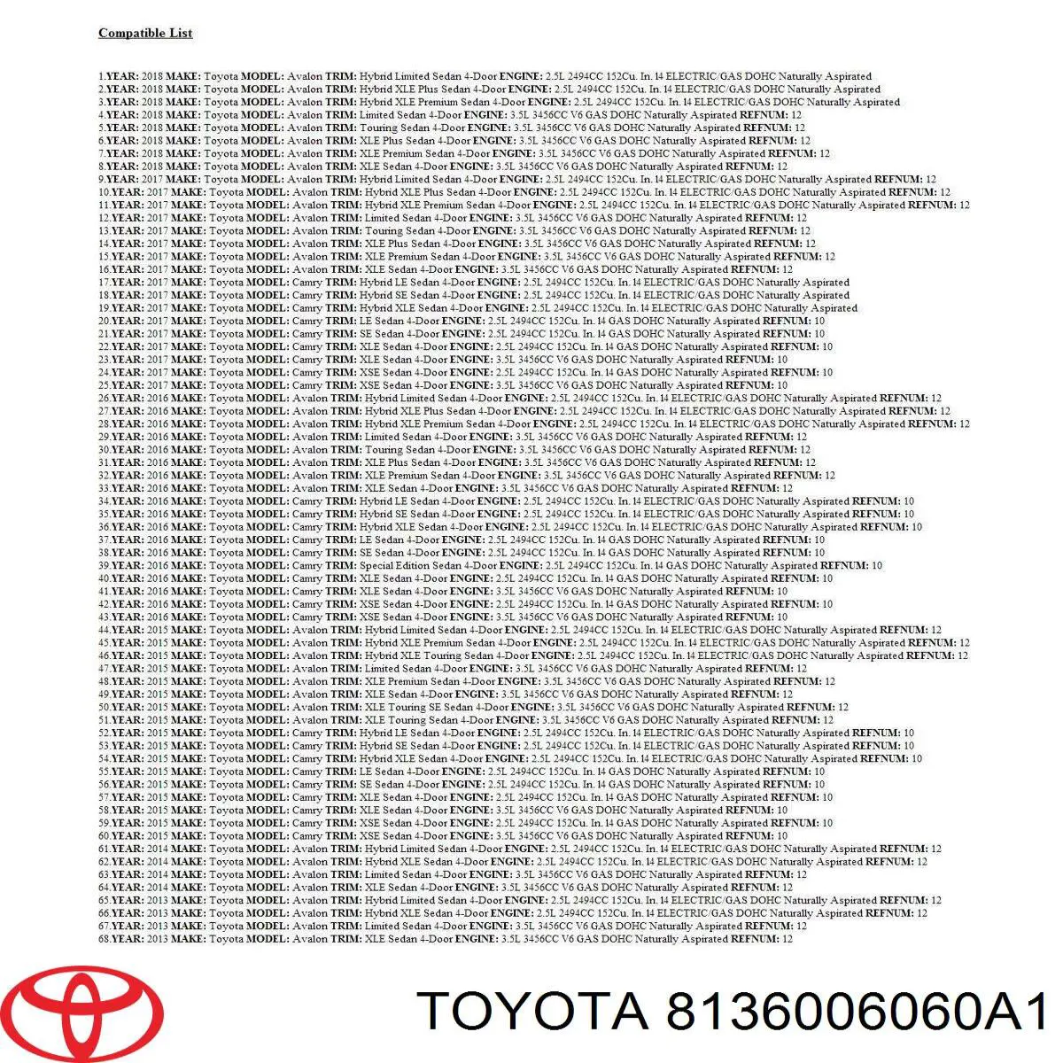  8136006060A1 Toyota