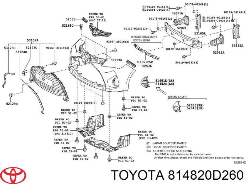  Решітка переднього бампера, ліва Toyota Yaris 