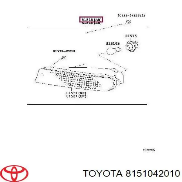 Вказівник повороту правий 8151042010 Toyota