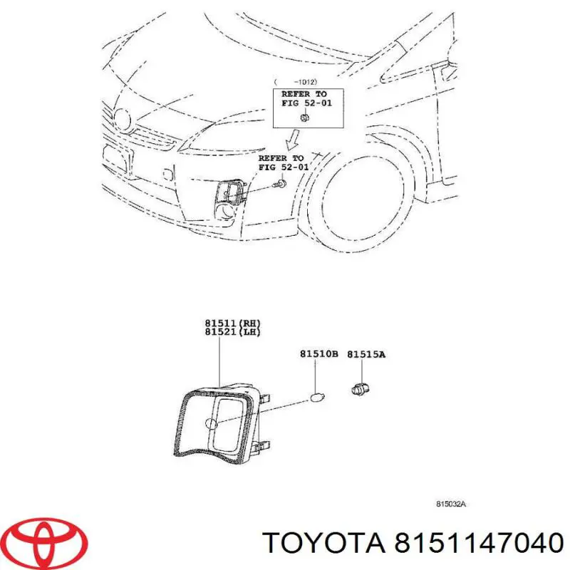 8151147040 Toyota Покажчики повороту (передні)