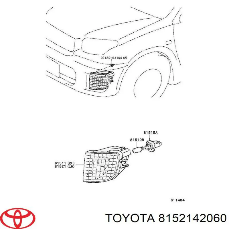 Поворотник лівий Toyota 8152142060 ціна, від 31.19 USD