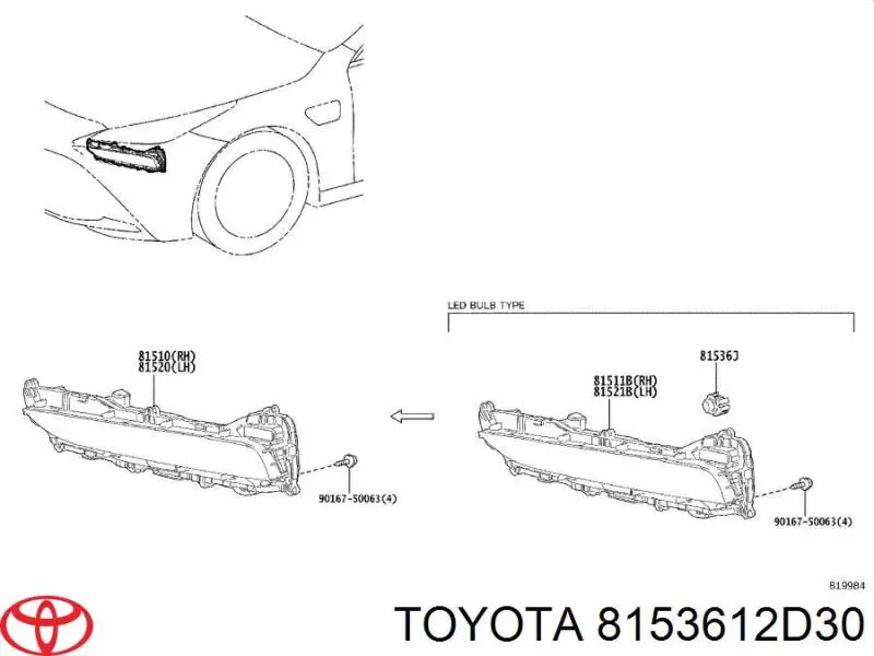 8153612D30 Toyota 