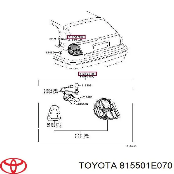 Купити 815511E070 Toyota Задня права фара