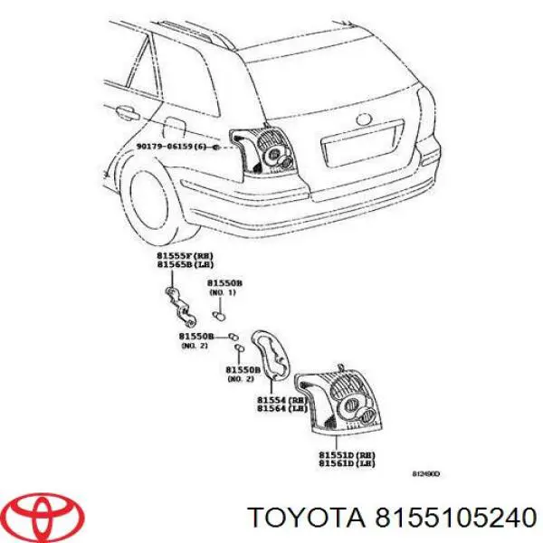 8155105240 Toyota Ліхтар задній правий