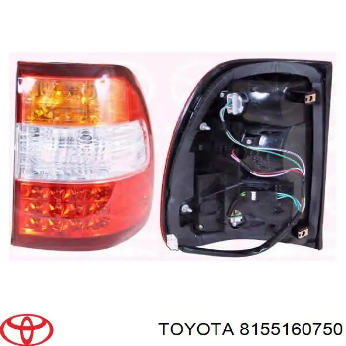Ліхтар задній правий, зовнішній Toyota 8155160751 ціна, від 93.07 USD