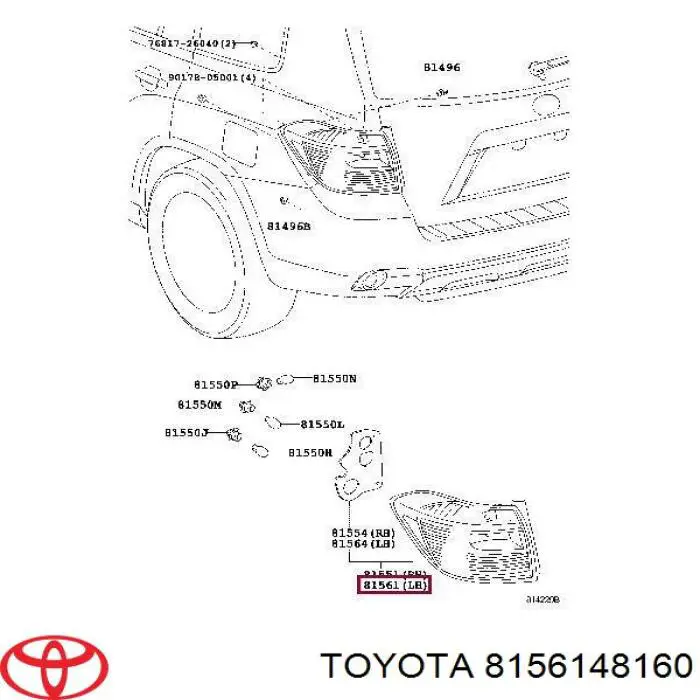 8156148160 Toyota ліхтар задній лівий