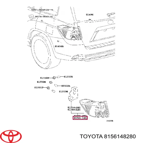 Купити 8156148280 Toyota Лівий стоп