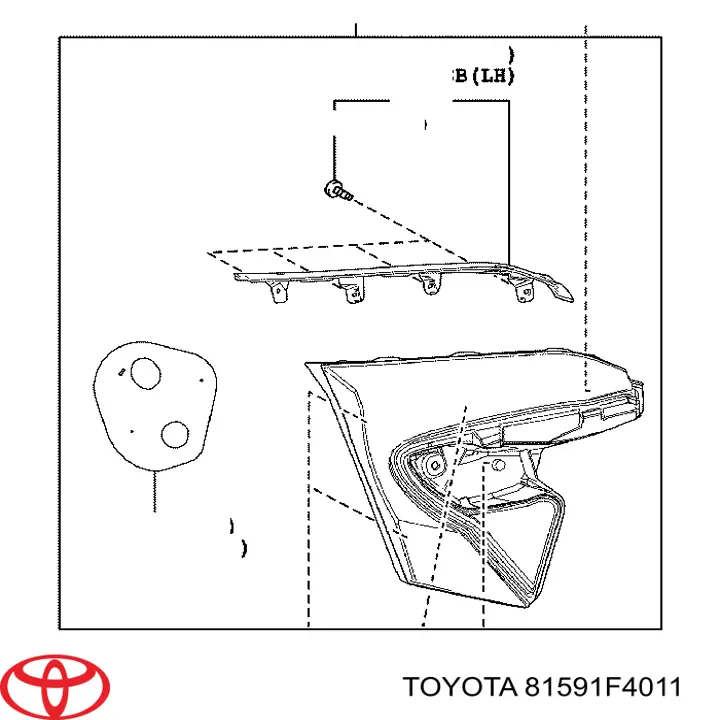 Купити 81591F4011 Toyota Ліхтар задній лівий, внутрішній