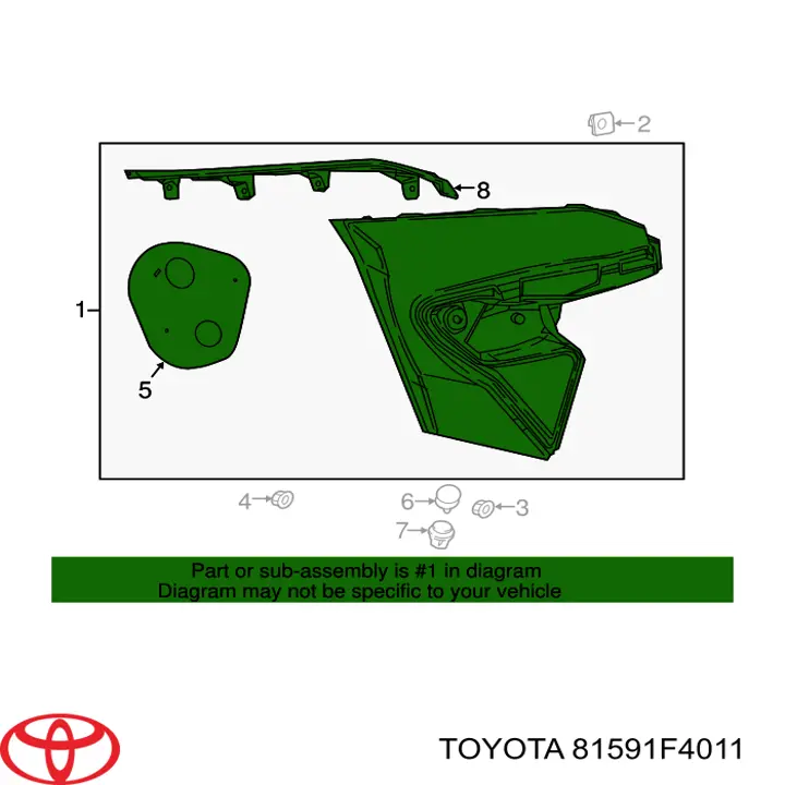 Стоп задній Toyota 81591F4011 ціна, від 239.84 USD
