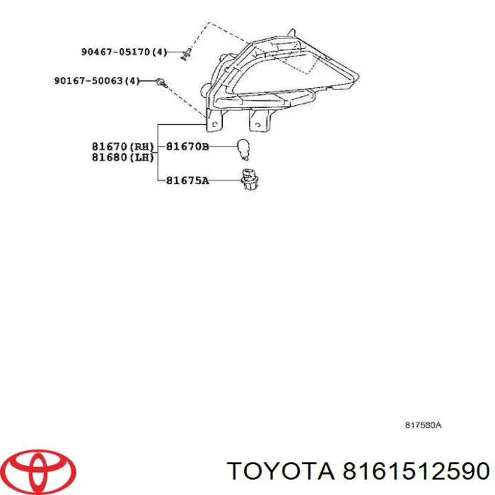 Цоколь (патрон) лампочки покажчика поворотів Toyota 8161512590 ціна, від 13.29 USD